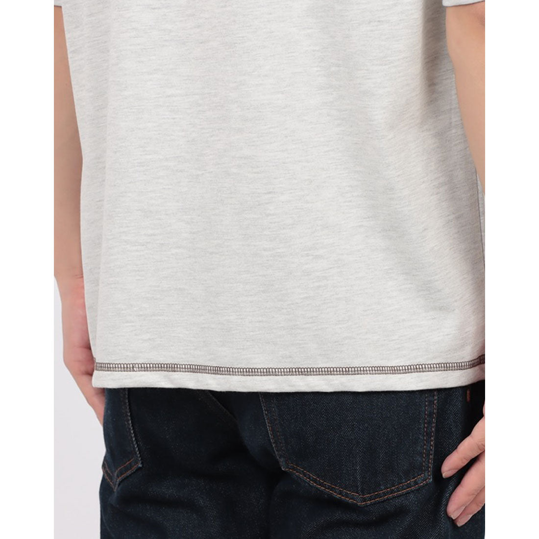 ジーンズメイト JEANS MATE OUTDOOR EXCHANGE x  ZERO STAIN 配色 3本針 カラーステッチ Tシャツ 汗染み 目立ちにくい ゼロステイン アウトドアエクスチェンジ （ホワイト） ホワイト