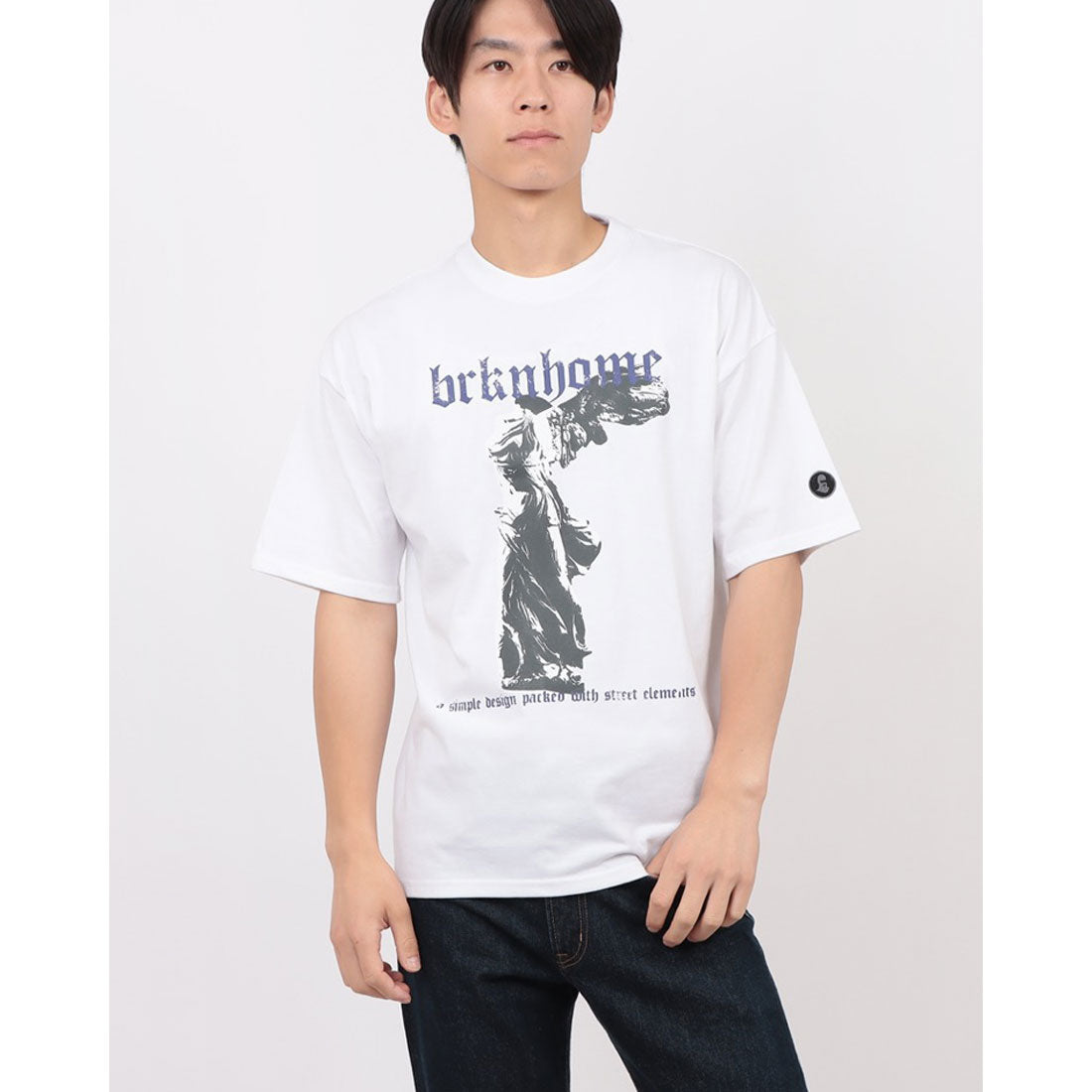 ジーンズメイト JEANS MATE BRKNHOME アートプリント Tシャツ2 （ホワイト） ホワイト