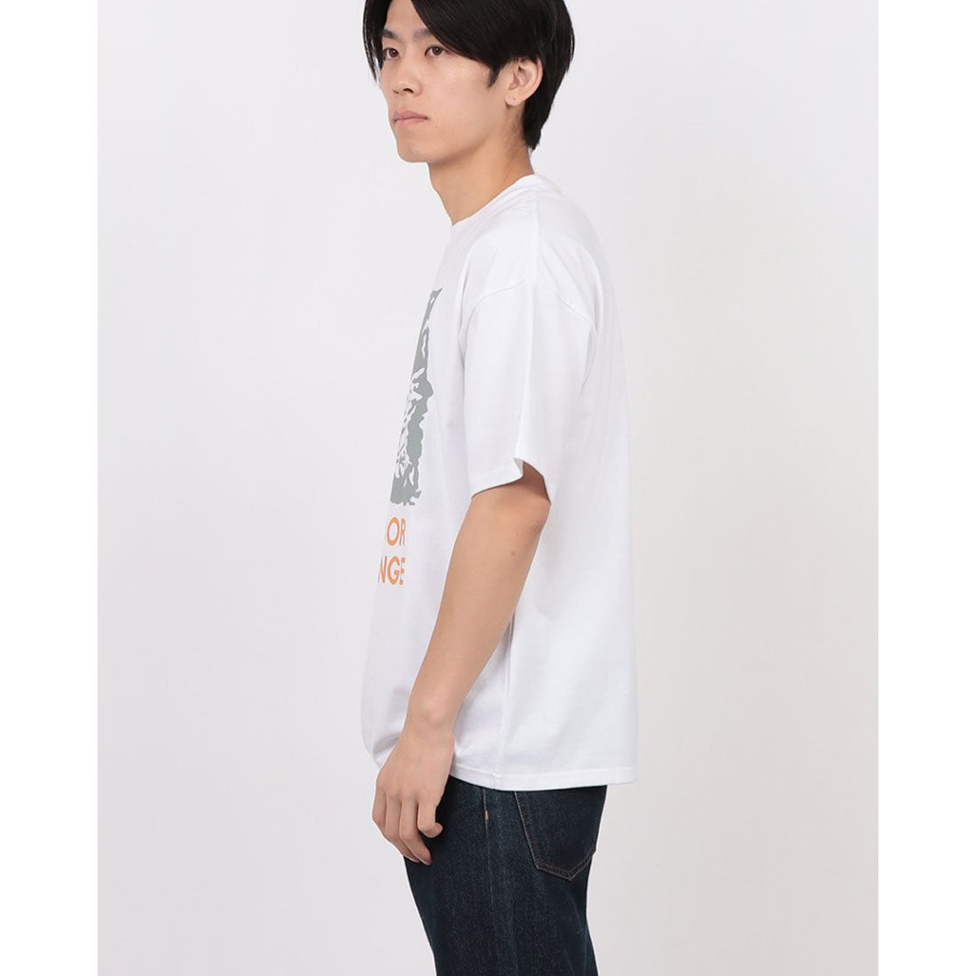 ジーンズメイト JEANS MATE OUTDOOR EXCHANGE リーフロゴ プリント Tシャツ （ホワイト） ホワイト