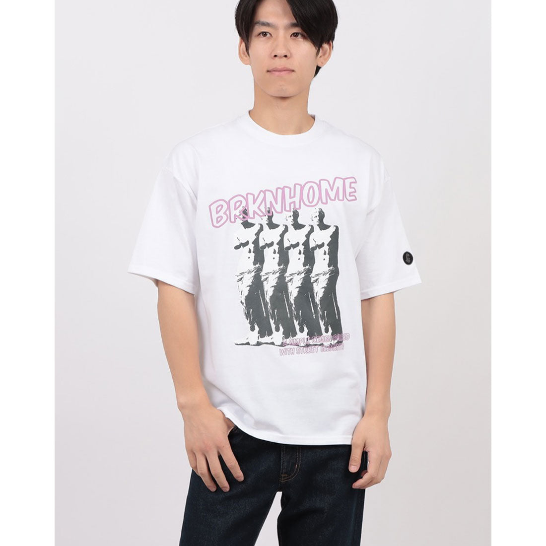 ジーンズメイト JEANS MATE BRKNHOME アートプリント Tシャツ1 （ホワイト） ホワイト