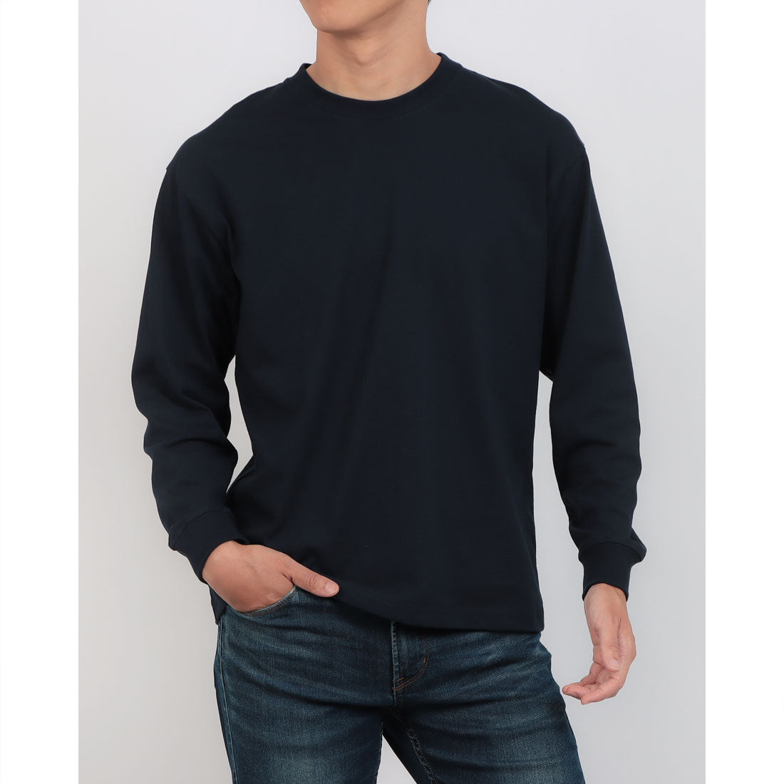 ジーンズメイト JEANS MATE バックプリント ロングTシャツ RAGGED MOUNTAIN （ネービー） ネービー