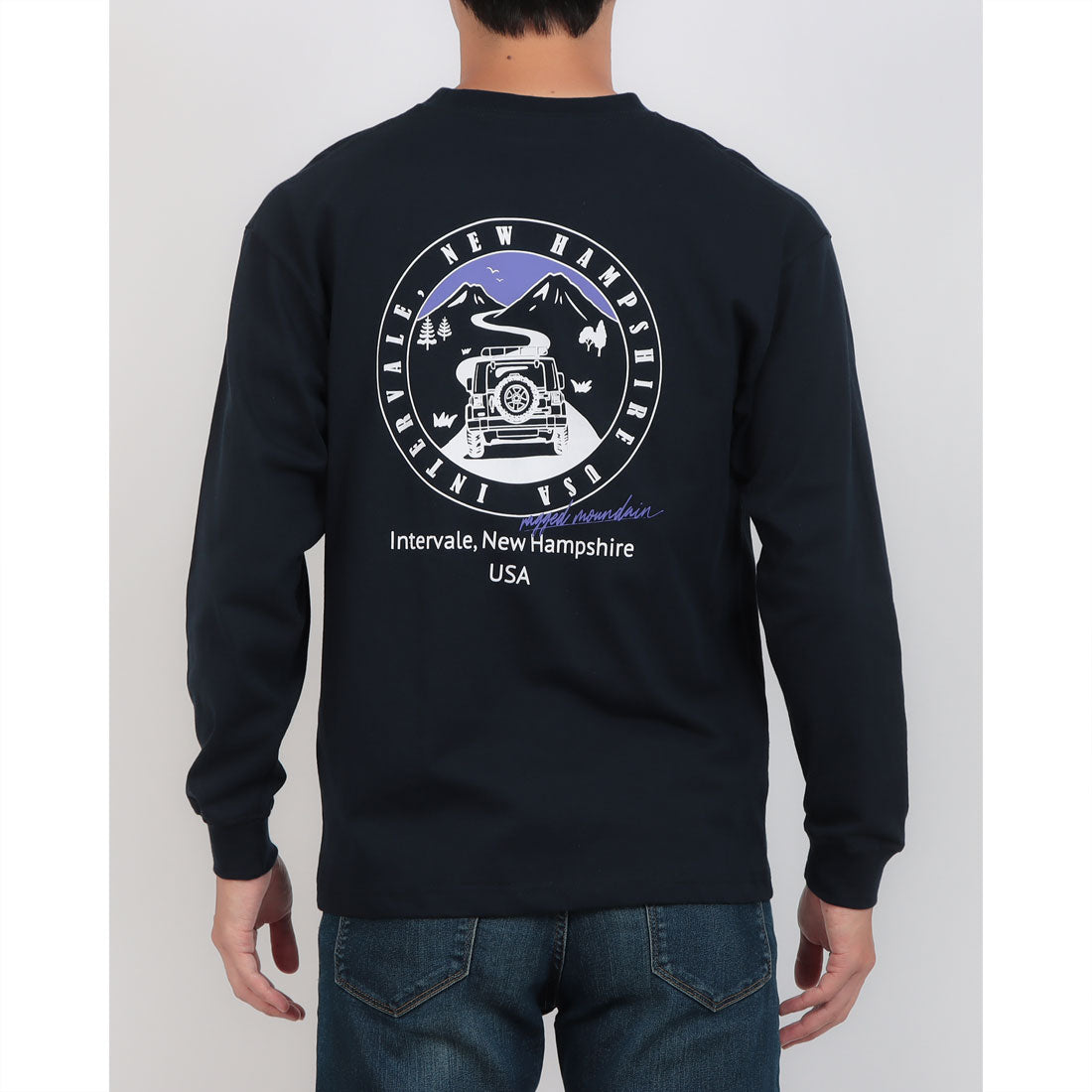 ジーンズメイト JEANS MATE バックプリント ロングTシャツ RAGGED MOUNTAIN （ネービー） ネービー