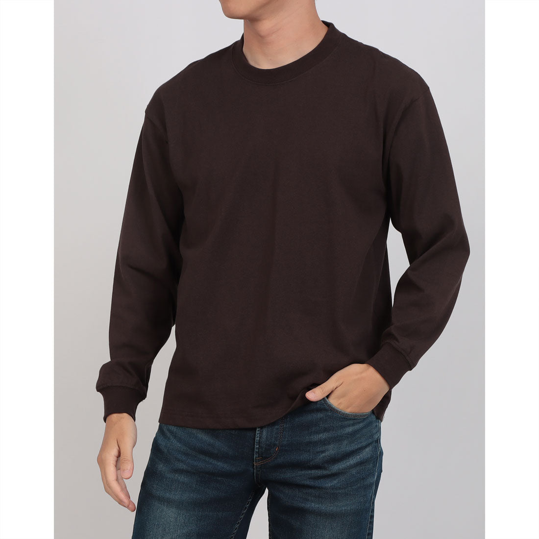ジーンズメイト JEANS MATE バックプリント ロングTシャツ RAGGED MOUNTAIN （ブラウン） ブラウン