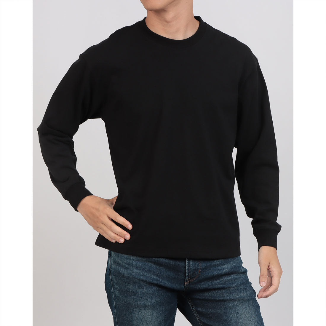 ジーンズメイト JEANS MATE バックプリント ロングTシャツ RAGGED MOUNTAIN （ブラック） ブラック