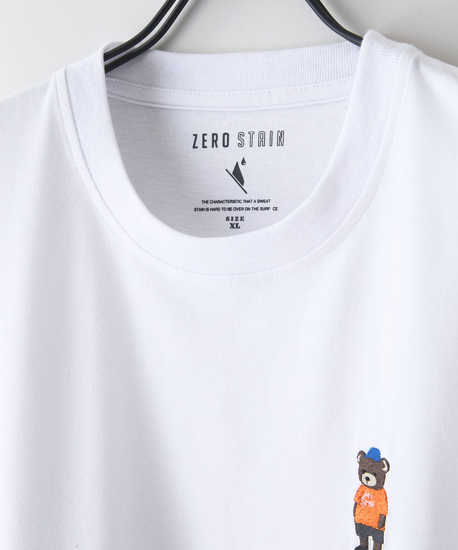 ジーンズメイト JEANS MATE 汗染み 防止 刺繍 BIG ロンT ZERO STAIN ゼロステイン （ホワイトA） ホワイトA