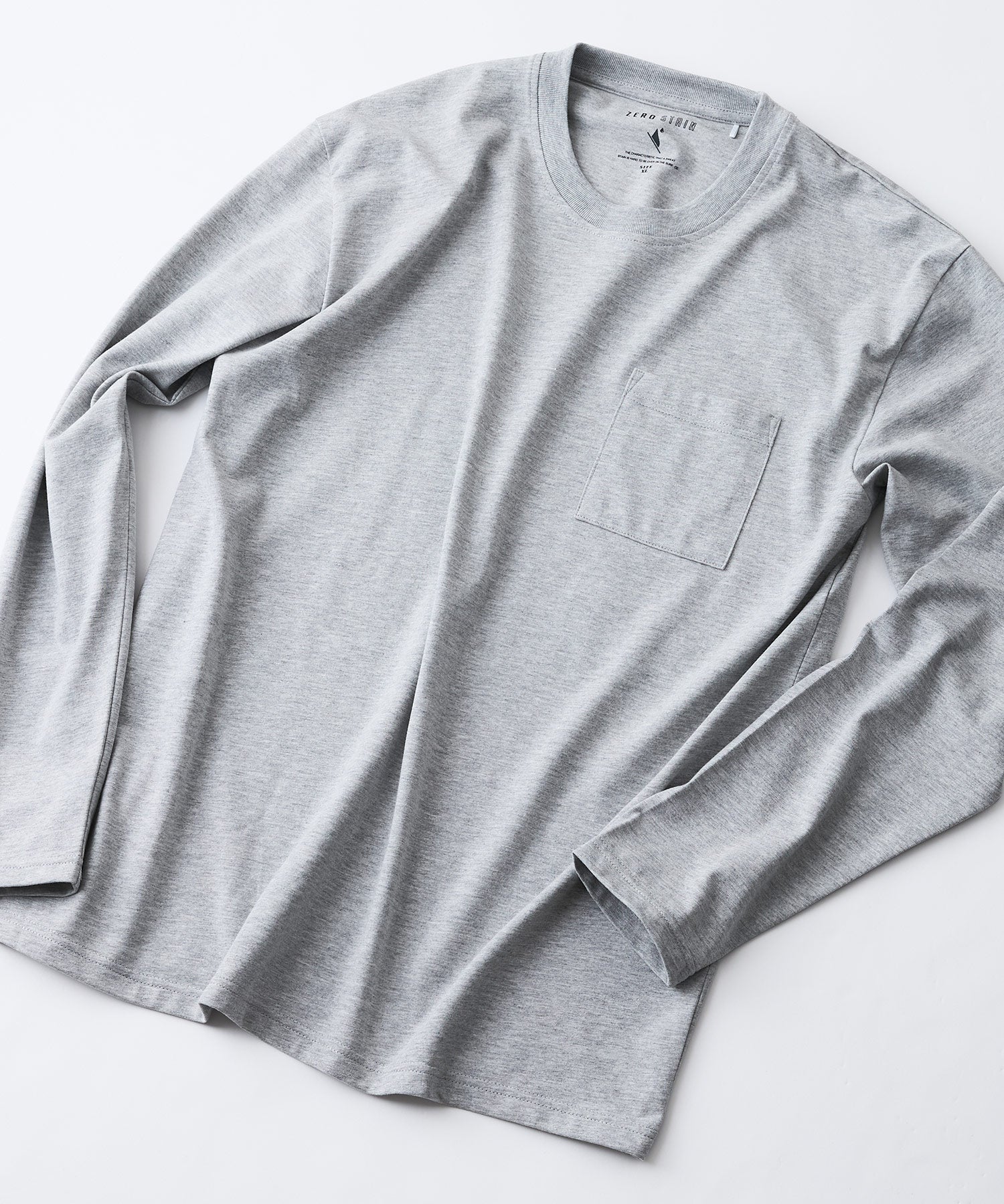 ジーンズメイト JEANS MATE 汗染み 防止 胸ポケ クルーネック ロンT ZERO STAIN ゼロステイン （モクグレー） モクグレー