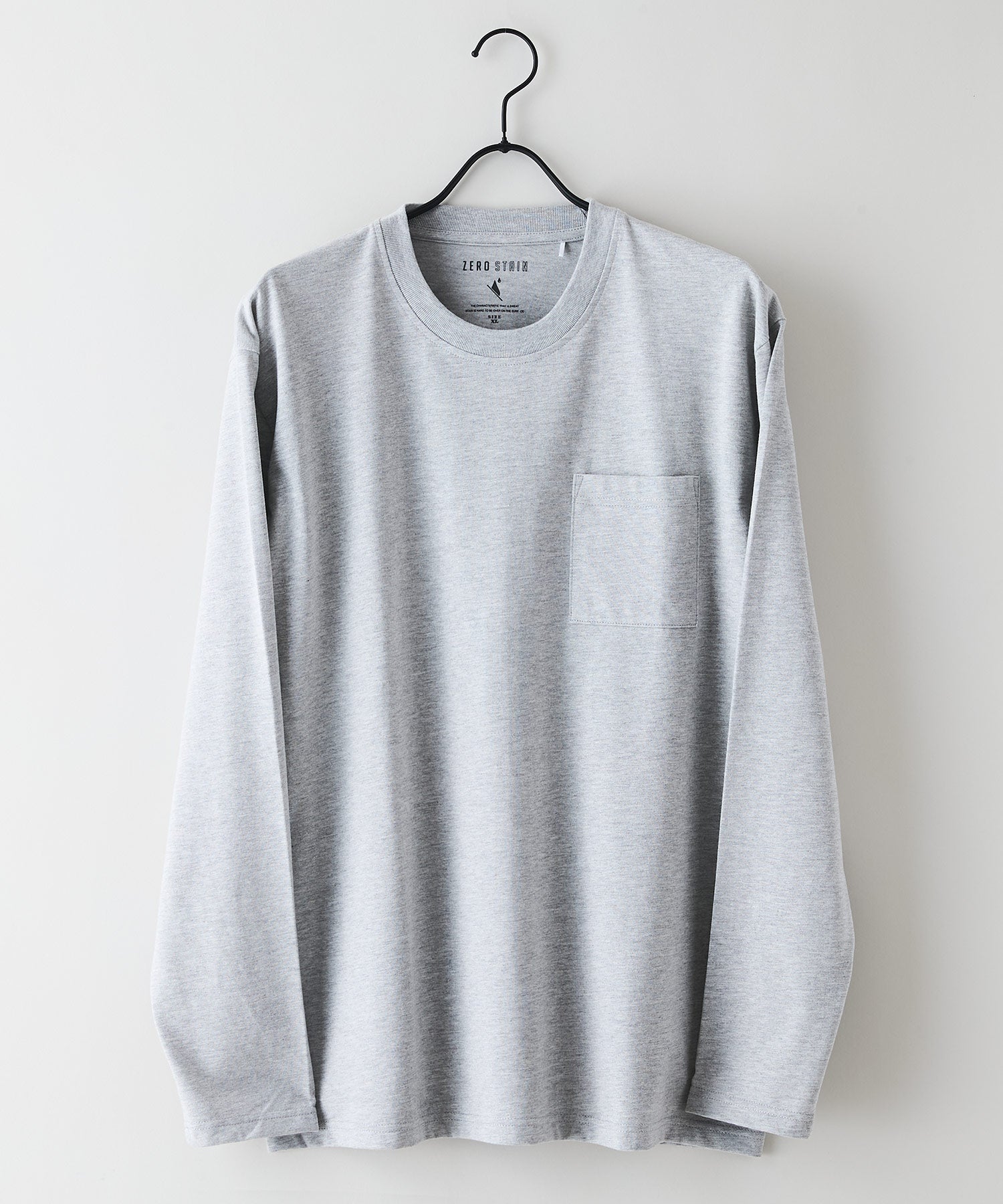 ジーンズメイト JEANS MATE 汗染み 防止 胸ポケ クルーネック ロンT ZERO STAIN ゼロステイン （モクグレー） モクグレー