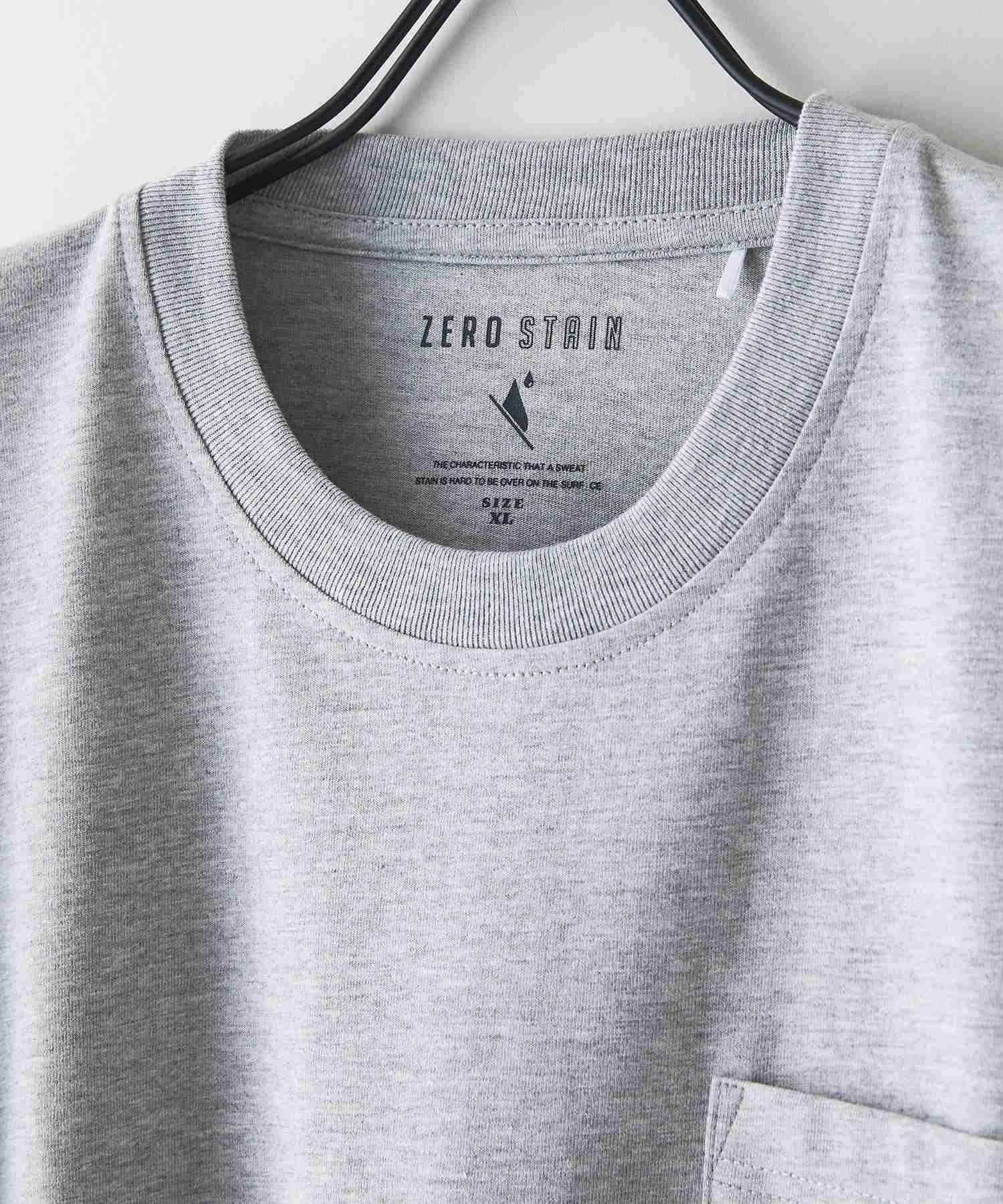 ジーンズメイト JEANS MATE 汗染み 防止 胸ポケ クルーネック ロンT ZERO STAIN ゼロステイン （モクグレー） モクグレー