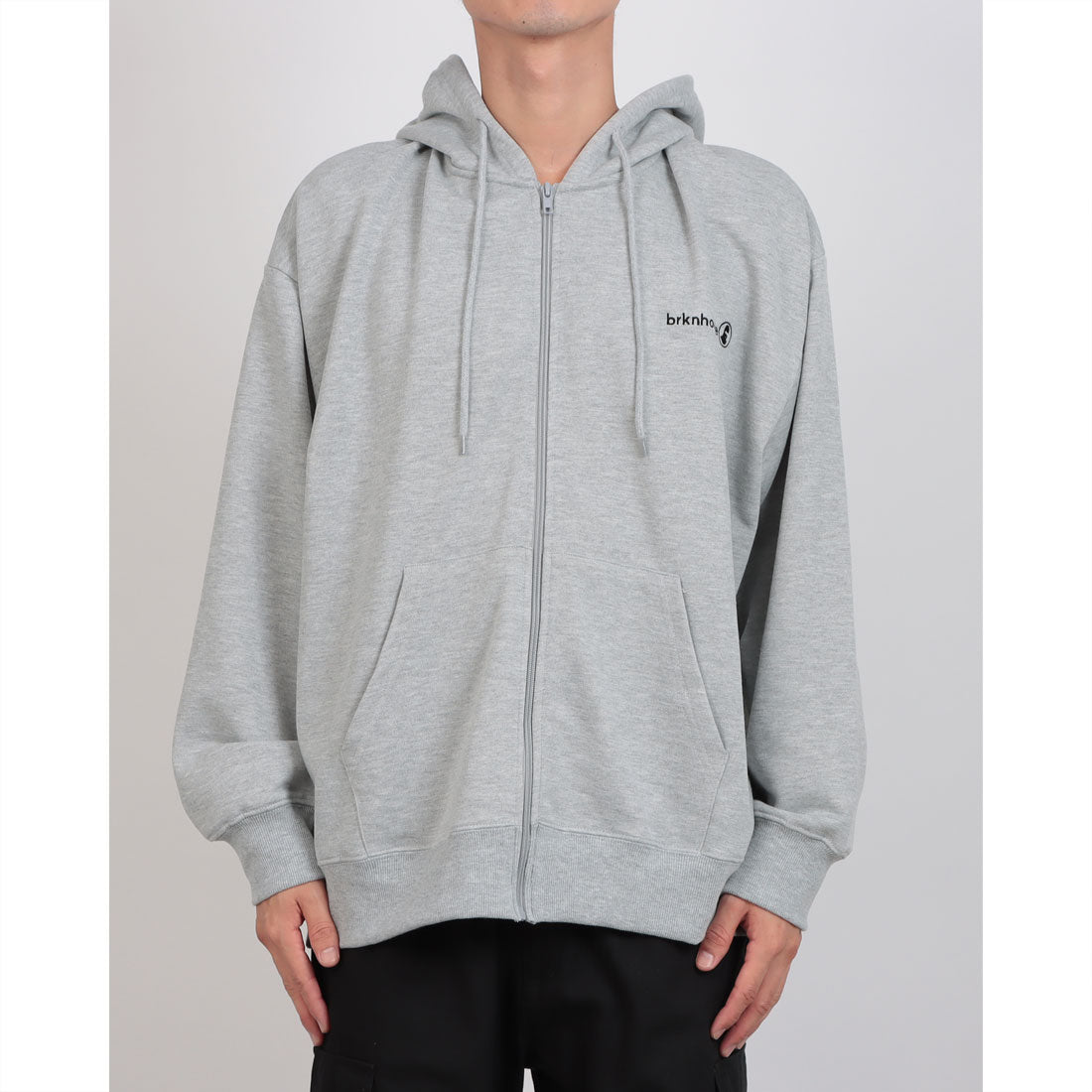 ジーンズメイト JEANS MATE BRKNHOME バックプリント フルジップ パーカー （モクグレー） モクグレー