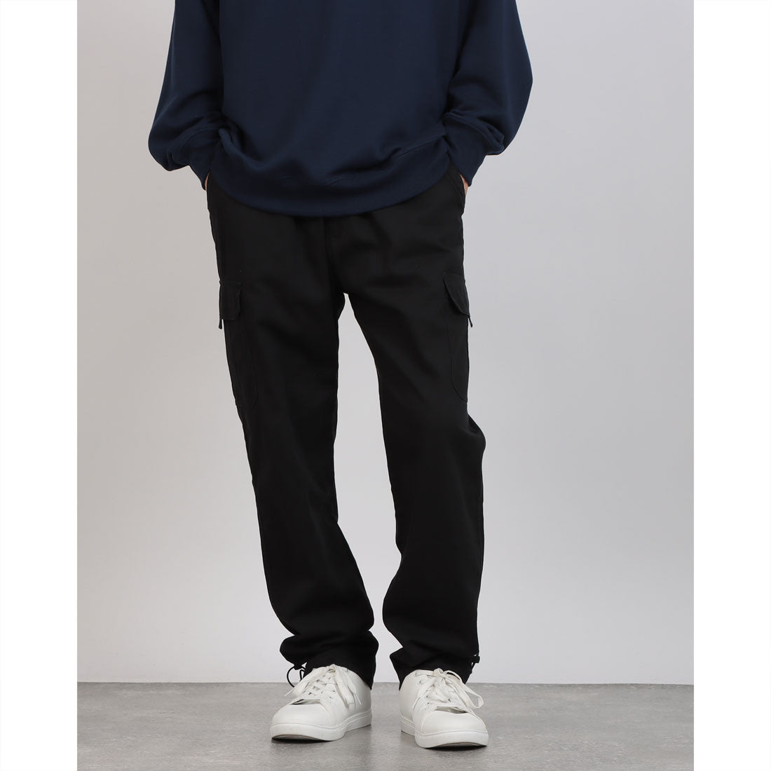 ジーンズメイト JEANS MATE BLUE STAINDARD コットンチノ カーゴパンツ （ブラック） ブラック