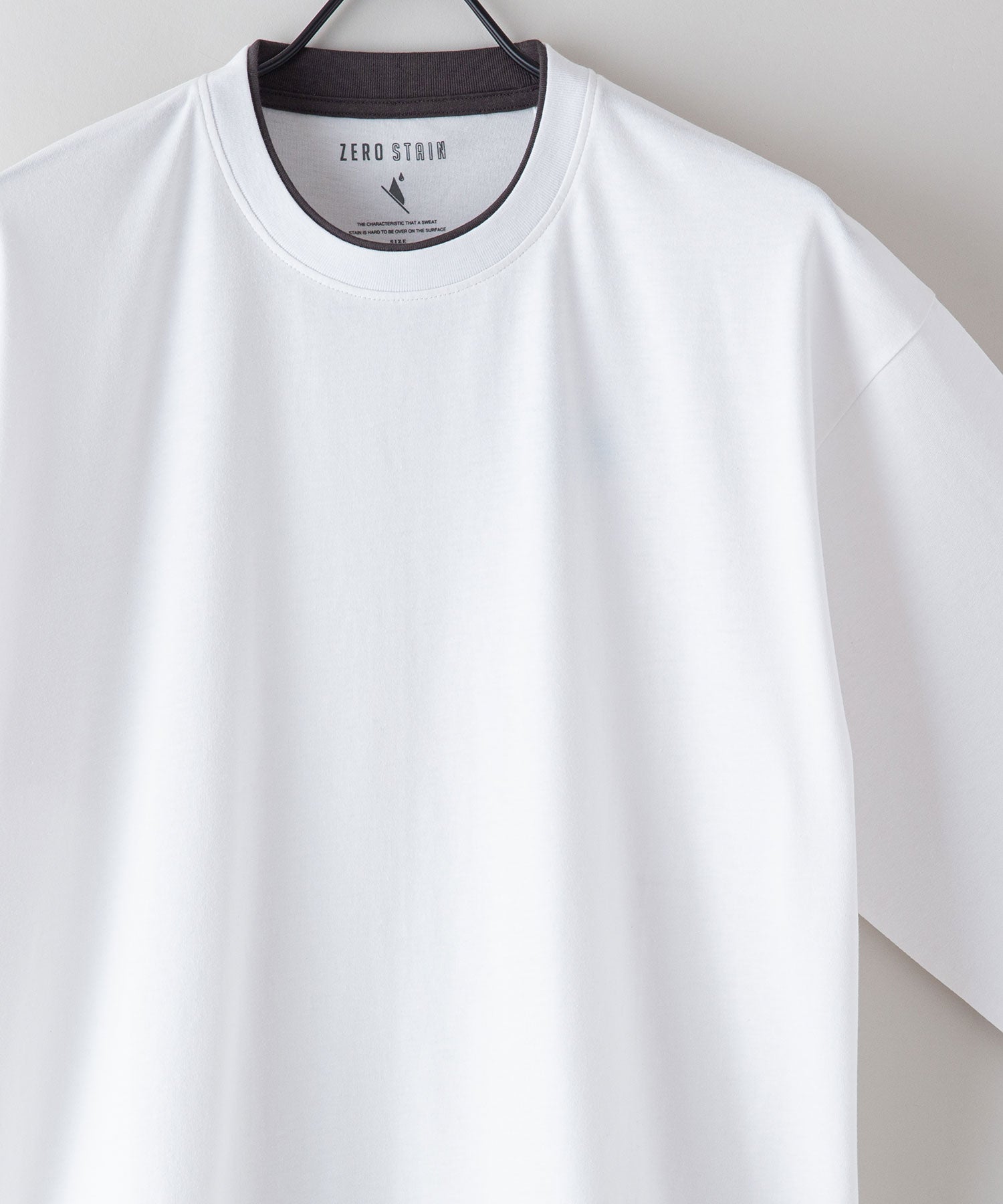 ジーンズメイト JEANS MATE 【ZEROSTAIN】着るだけで 汗染み対策 フェイクレイヤード ビッグ T オーバーサイズ BIG シルエット 重ね着風 （オリーブ） オリーブ