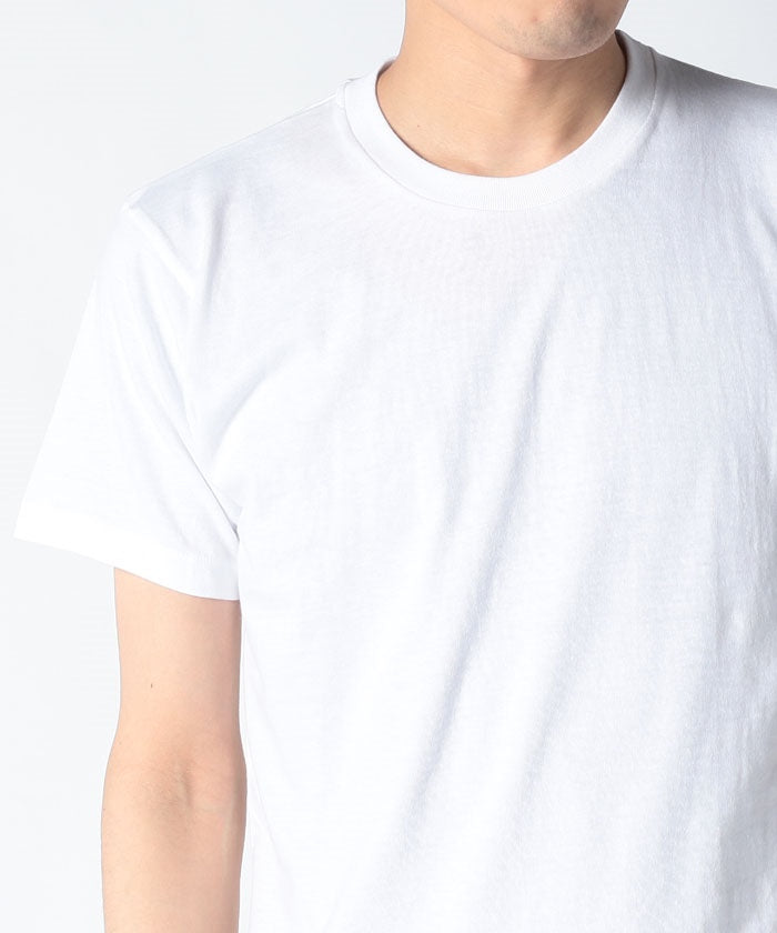 ジーンズメイト JEANS MATE 【HANES】赤ラベル 綿100% クルーネック Tシャツ 3Pパック 3枚組 定番モデル 肌着にも （ホワイト）無地 綿 下着 インナー ホワイト