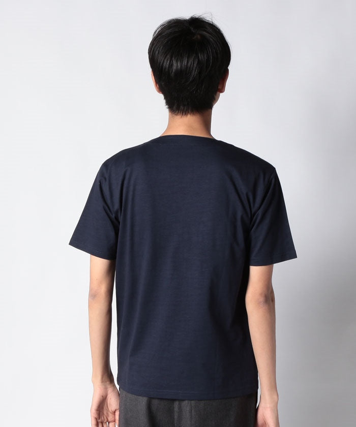 ジーンズメイト JEANS MATE 【ZEROSTAIN】着るだけで 汗染み対策 スラブ生地 キーネックT （ブラウン） ブラウン