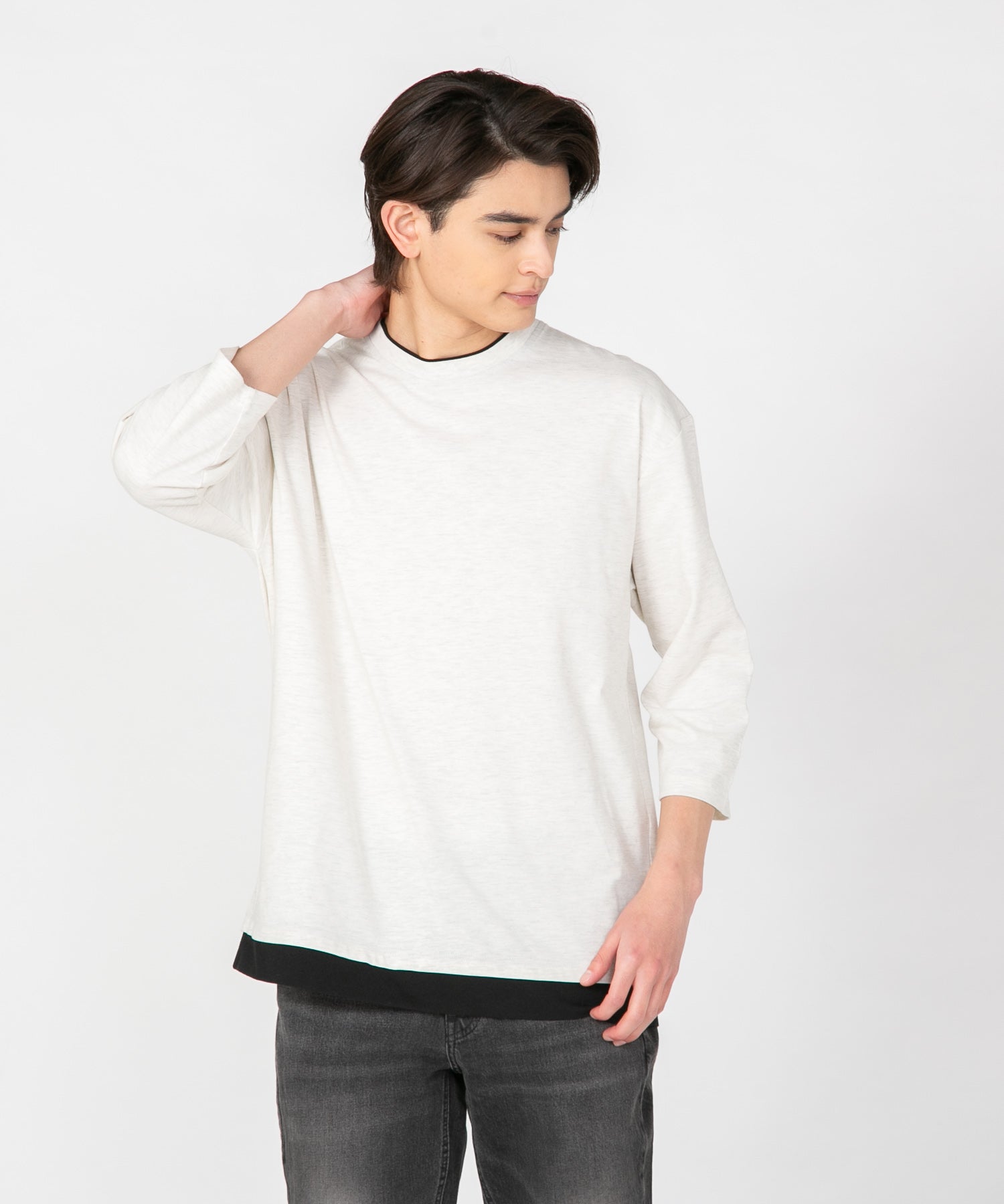 ジーンズメイト JEANS MATE 【ZEROSTAIN】フェイクレイヤードBIG7 （ホワイト） ホワイト