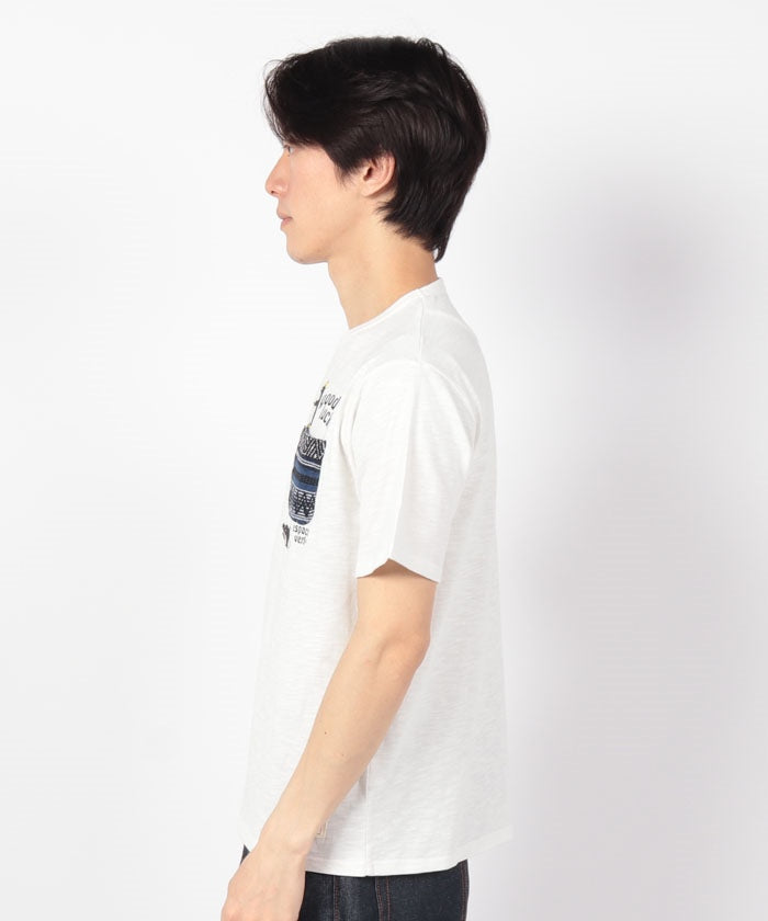 ジーンズメイト JEANS MATE 【BLUESTANDARD】スラブ コットン100％ アニマル プリント ジャガード ポケットT （A） A