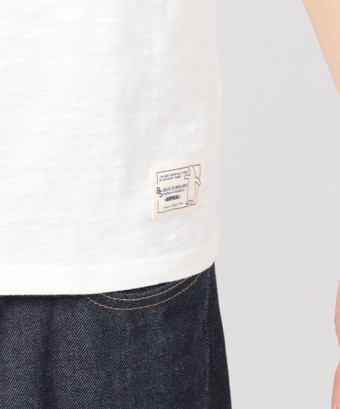 ジーンズメイト JEANS MATE 【BLUESTANDARD】スラブ コットン100％ アニマル プリント ジャガード ポケットT （A） A