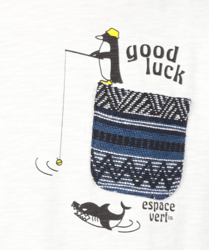 ジーンズメイト JEANS MATE 【BLUESTANDARD】スラブ コットン100％ アニマル プリント ジャガード ポケットT （A） A