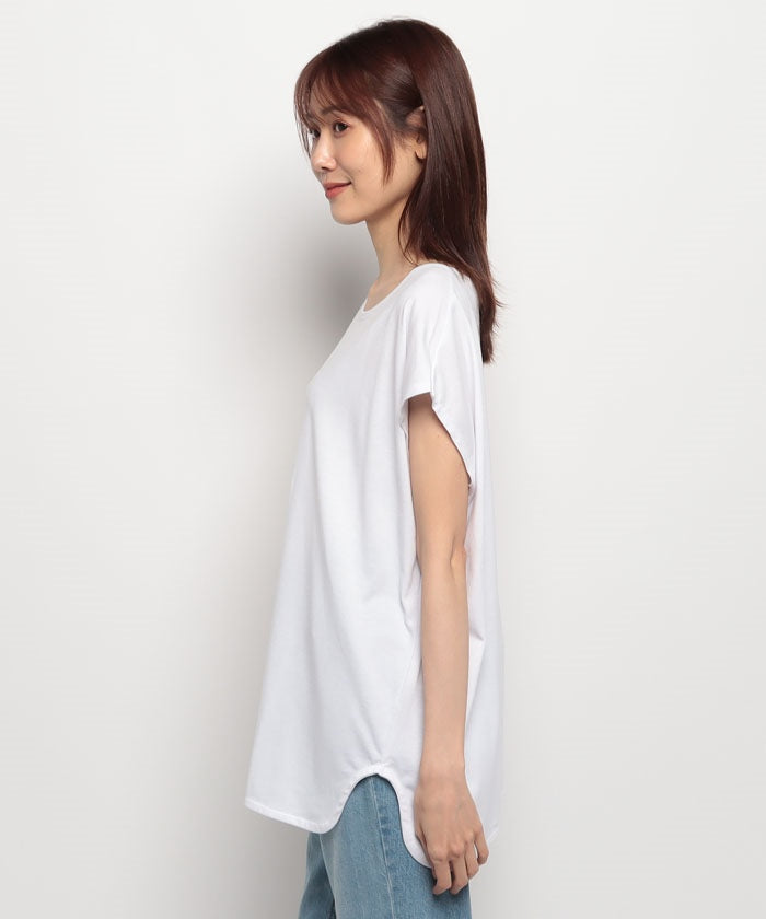 ジーンズメイト JEANS MATE 【ZEROSTAIN】フレンチスリーブT （ダークブルー） ダークブルー