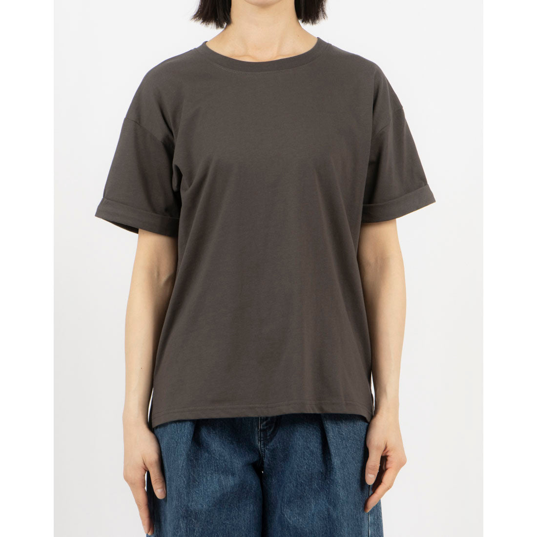 ジーンズメイト JEANS MATE ZERO STAIN ロールカフ サイドスリット Tシャツ 汗染み 目立ちにくい （スミクロ） スミクロ