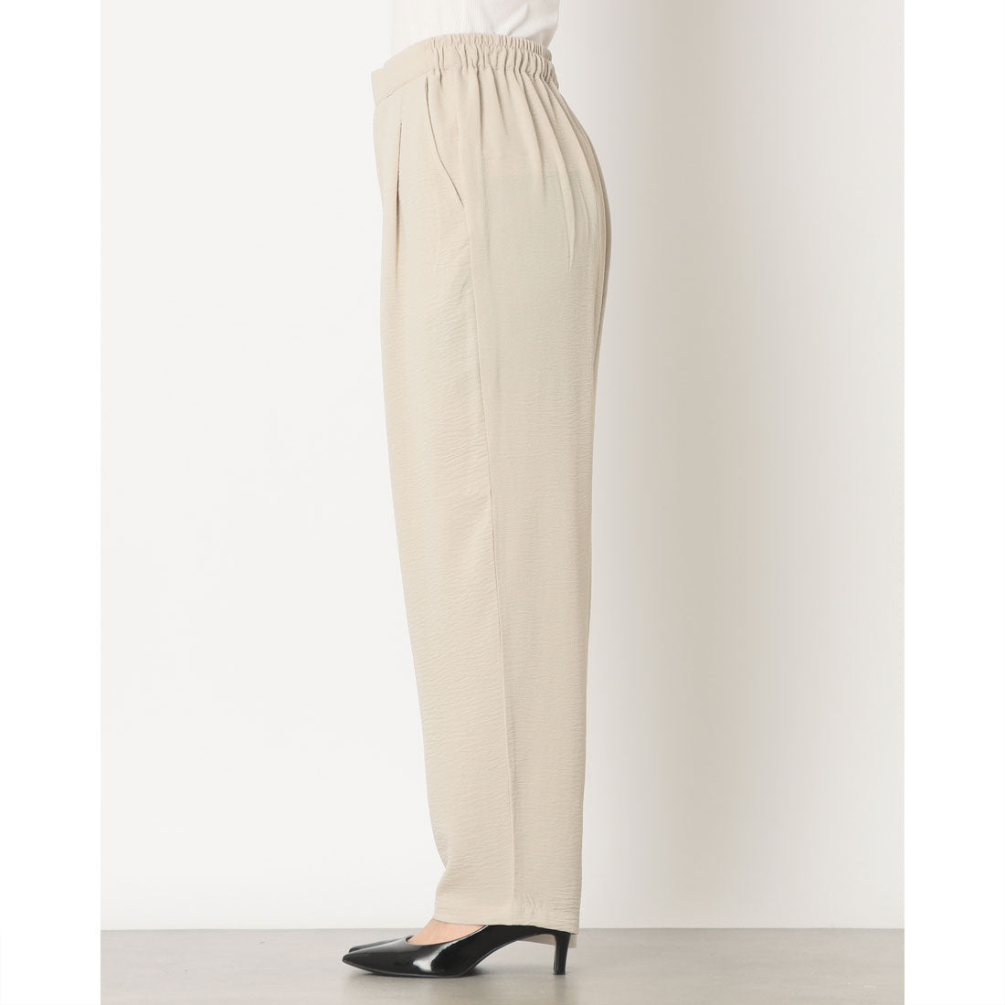 ジーンズメイト JEANS MATE とろみ WAVE テーパードパンツ レディース C-FORT POINT  リラックス 体型カバー （ベージュ） ベージュ