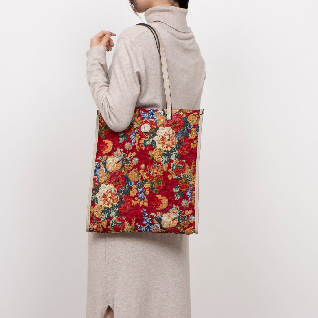 jouetie Gobelin Flower Flat Tote Bag