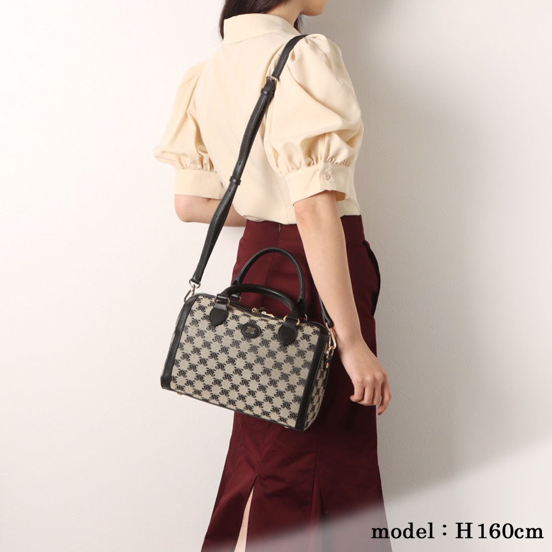 Jouetie JJ Monogram Jacquard Medium Boston Bag
