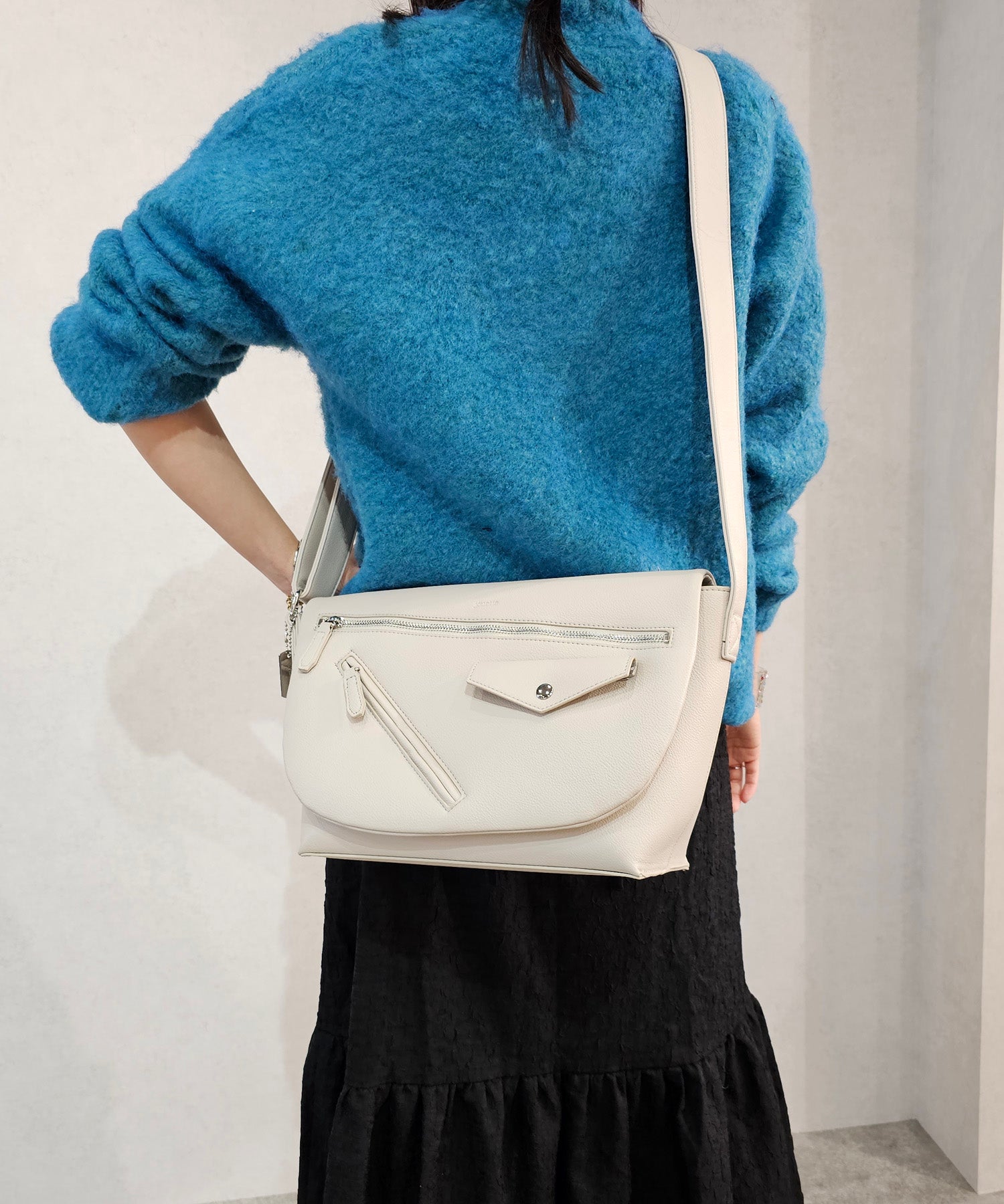 Jouetie Grain PU Riders Messenger Shoulder Bag