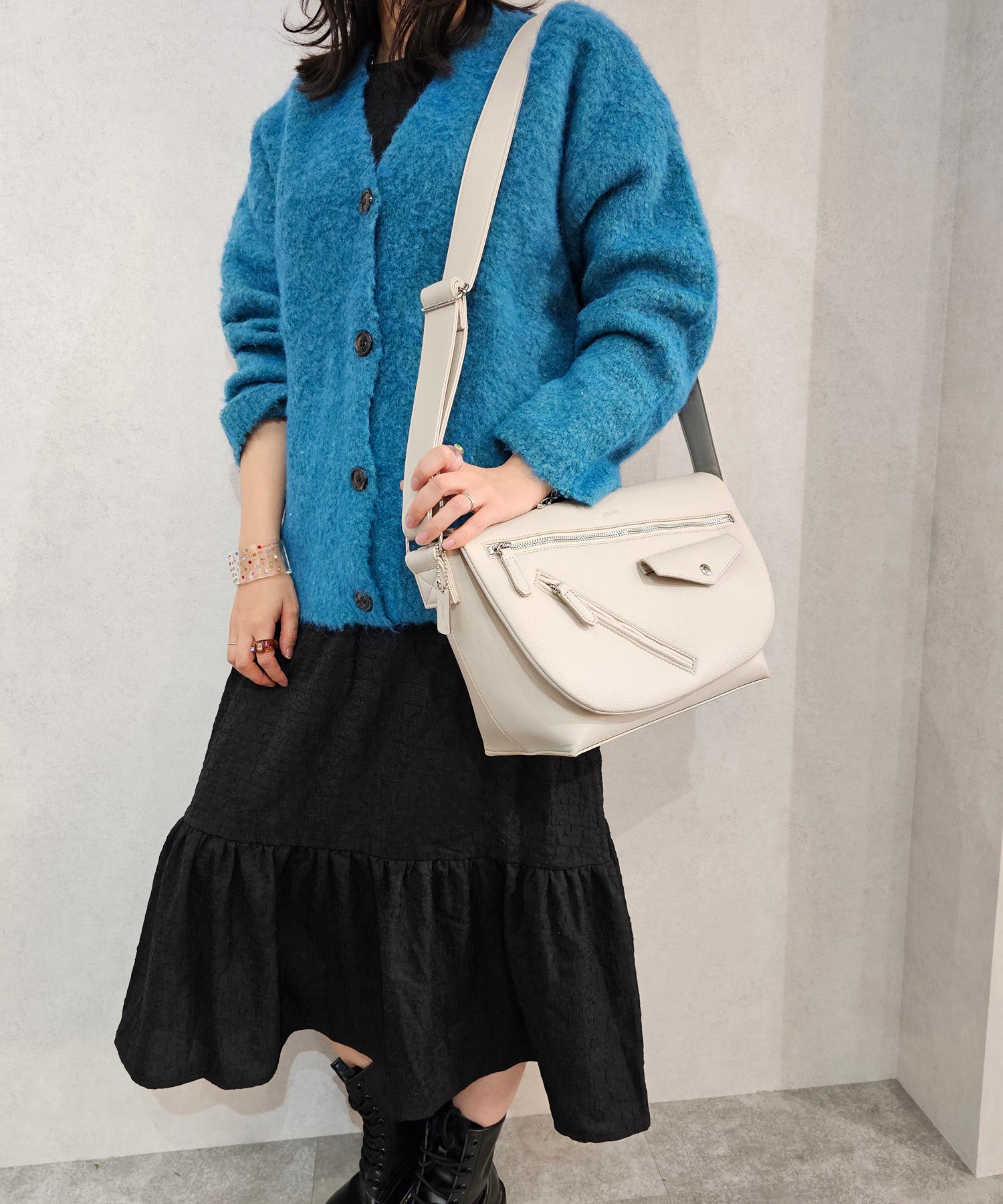Jouetie Grain PU Riders Messenger Shoulder Bag