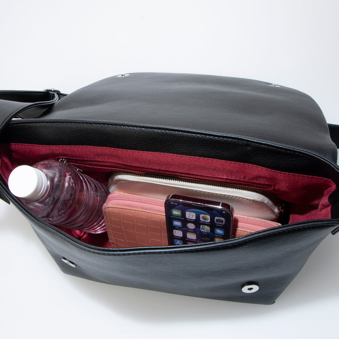 Jouetie Grain PU Riders Messenger Shoulder Bag
