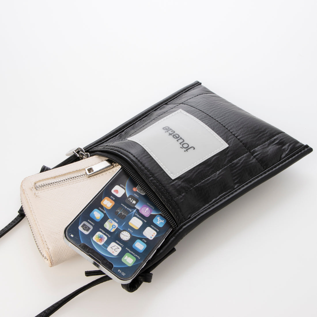 Jouetie Metallic PU Quilted Slim Mini Shoulder Bag