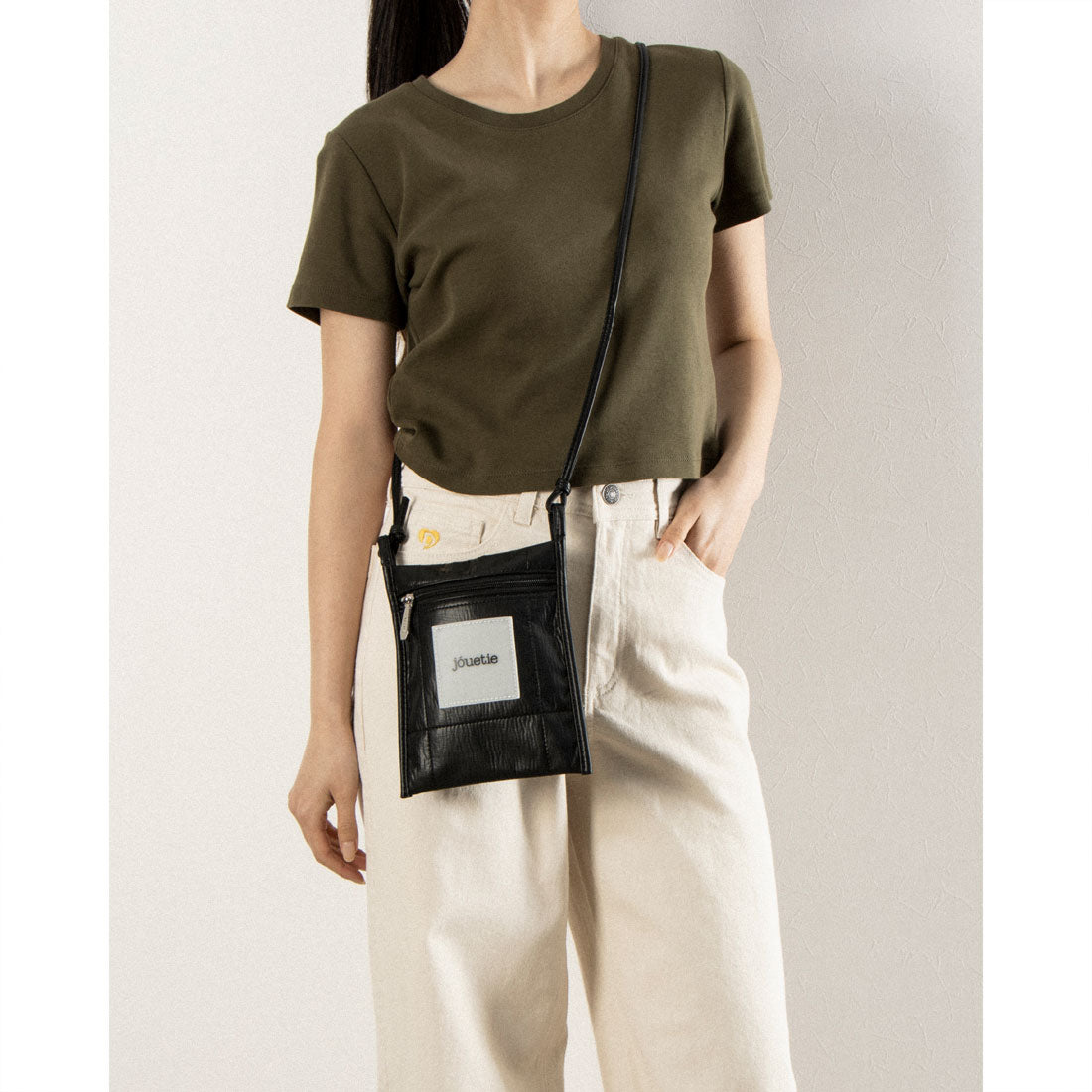 Jouetie Metallic PU Quilted Slim Mini Shoulder Bag