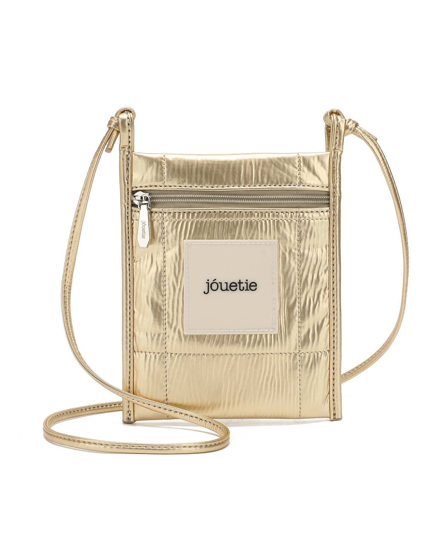 Jouetie Metallic PU Quilted Slim Mini Shoulder Bag