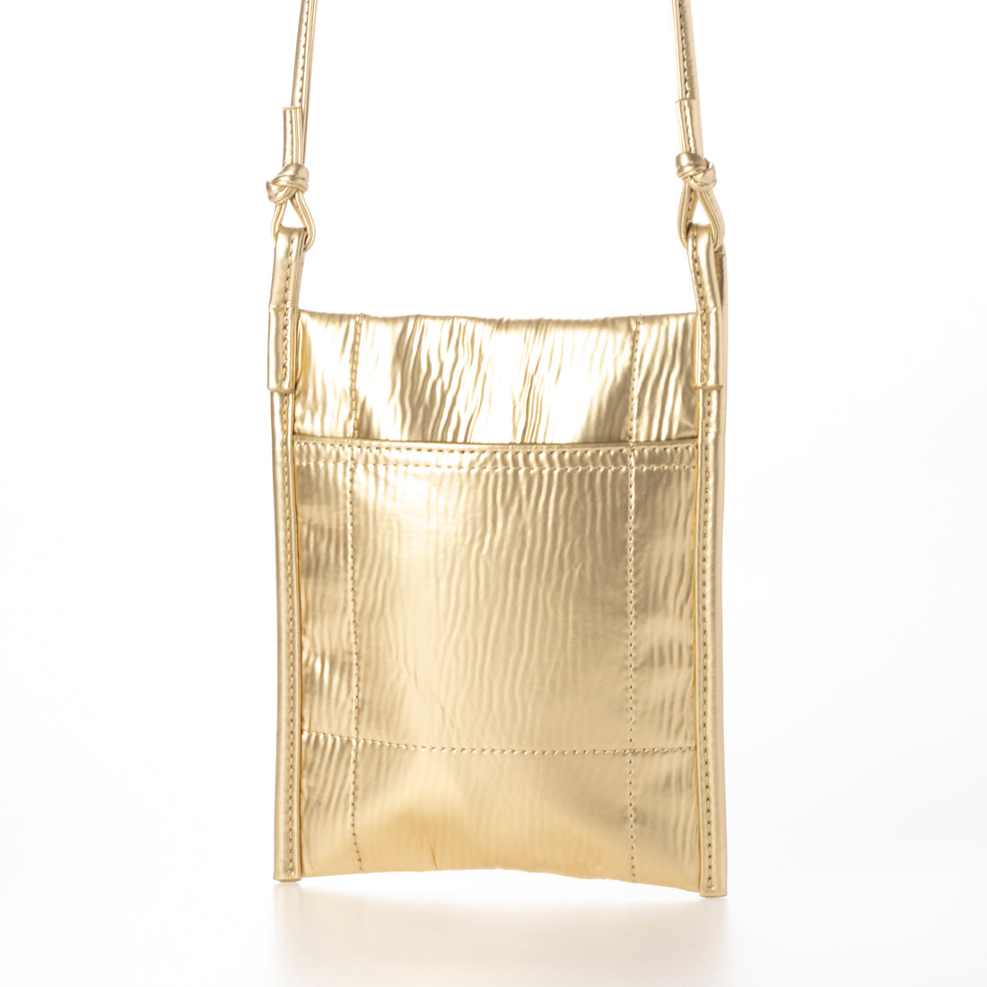 Jouetie Metallic PU Quilted Slim Mini Shoulder Bag