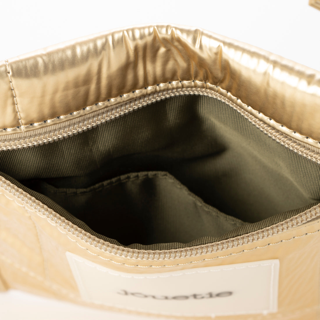 Jouetie Metallic PU Quilted Slim Mini Shoulder Bag