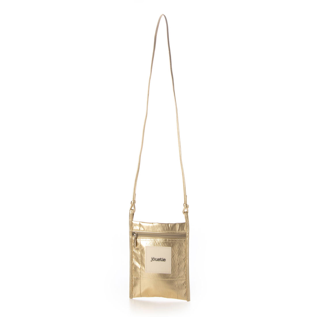 Jouetie Metallic PU Quilted Slim Mini Shoulder Bag