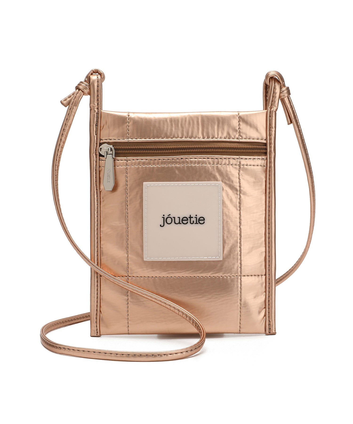 Jouetie Metallic PU Quilted Slim Mini Shoulder Bag