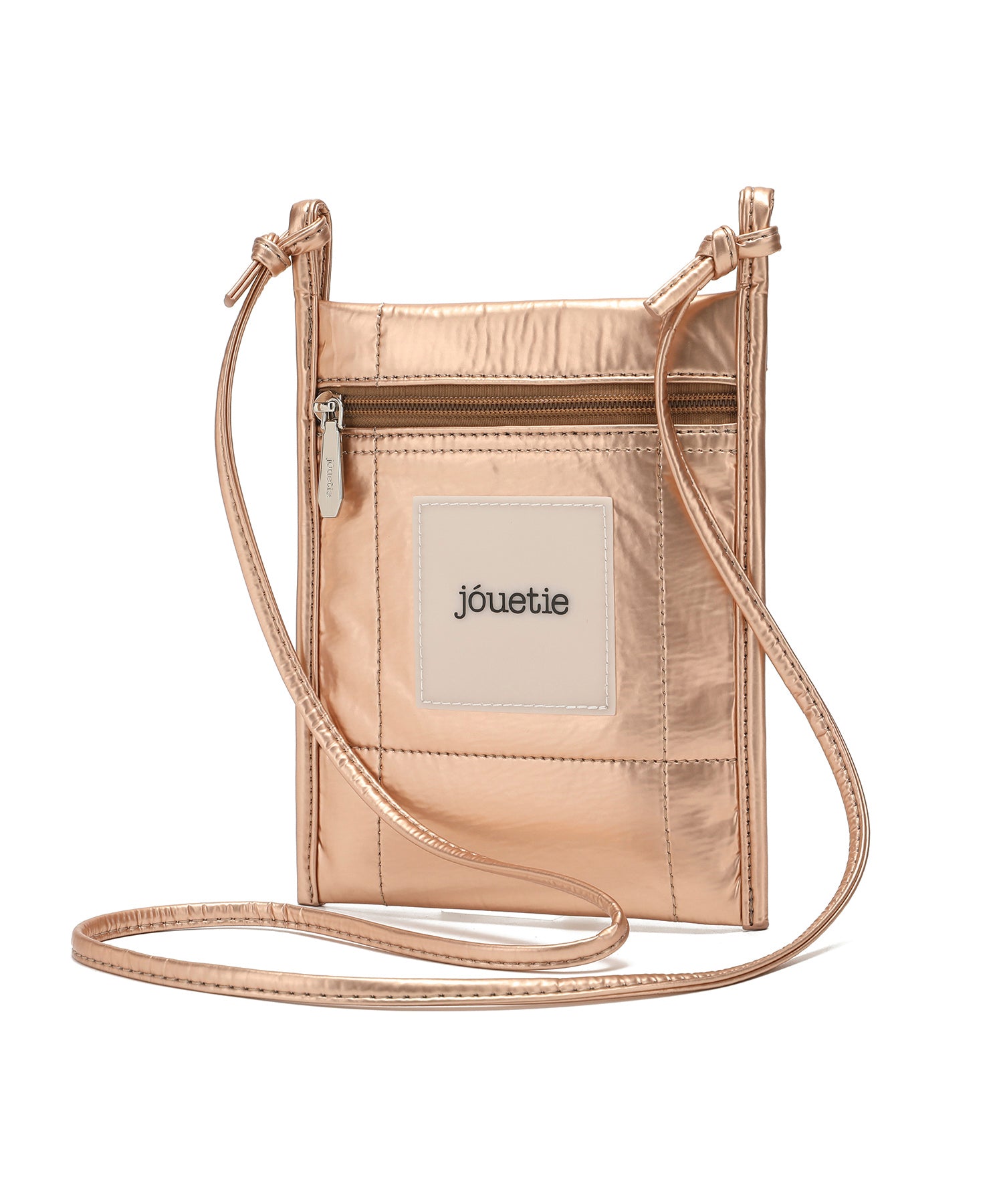 Jouetie Metallic PU Quilted Slim Mini Shoulder Bag
