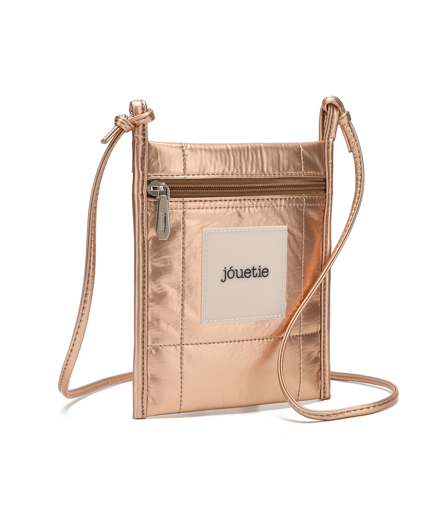 Jouetie Metallic PU Quilted Slim Mini Shoulder Bag