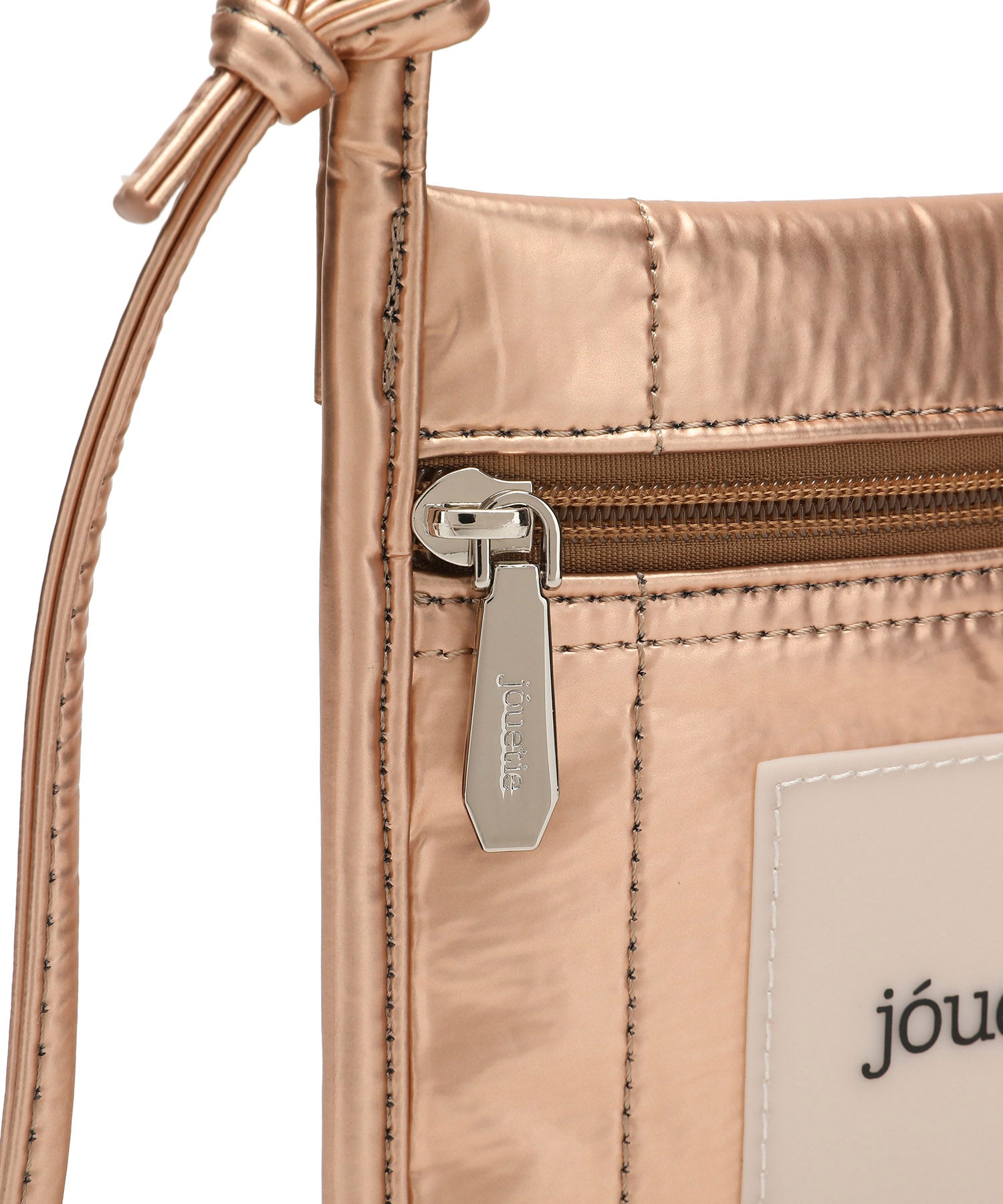 Jouetie Metallic PU Quilted Slim Mini Shoulder Bag