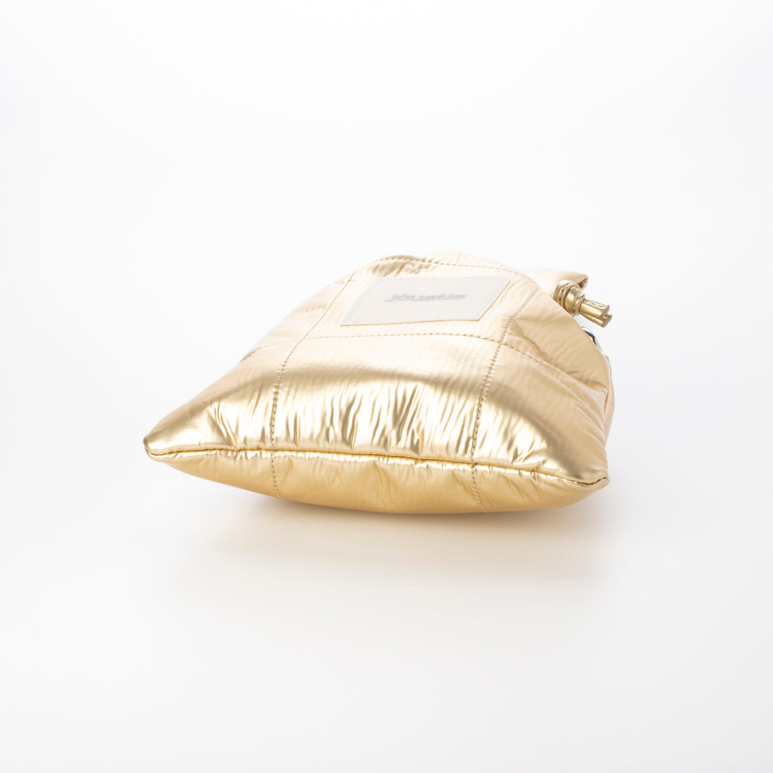 Jouetie Metallic PU Quilted Drawstring Shoulder Bag