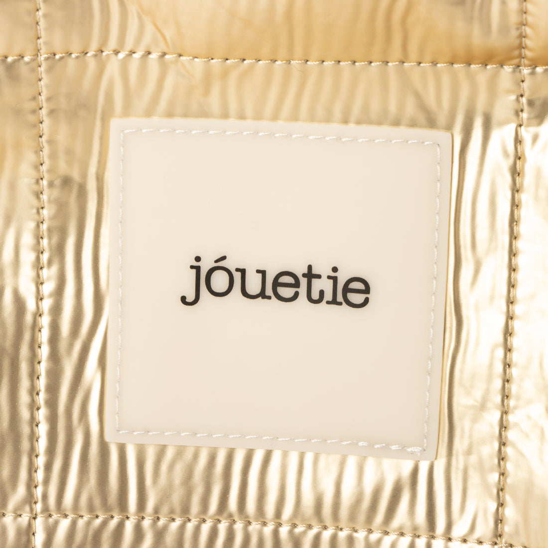 Jouetie Metallic PU Quilted Drawstring Shoulder Bag