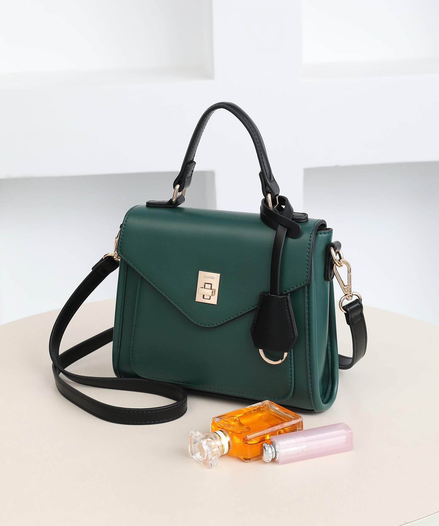 Jouetie Key House Attached Smooth Flap Shoulder Bag