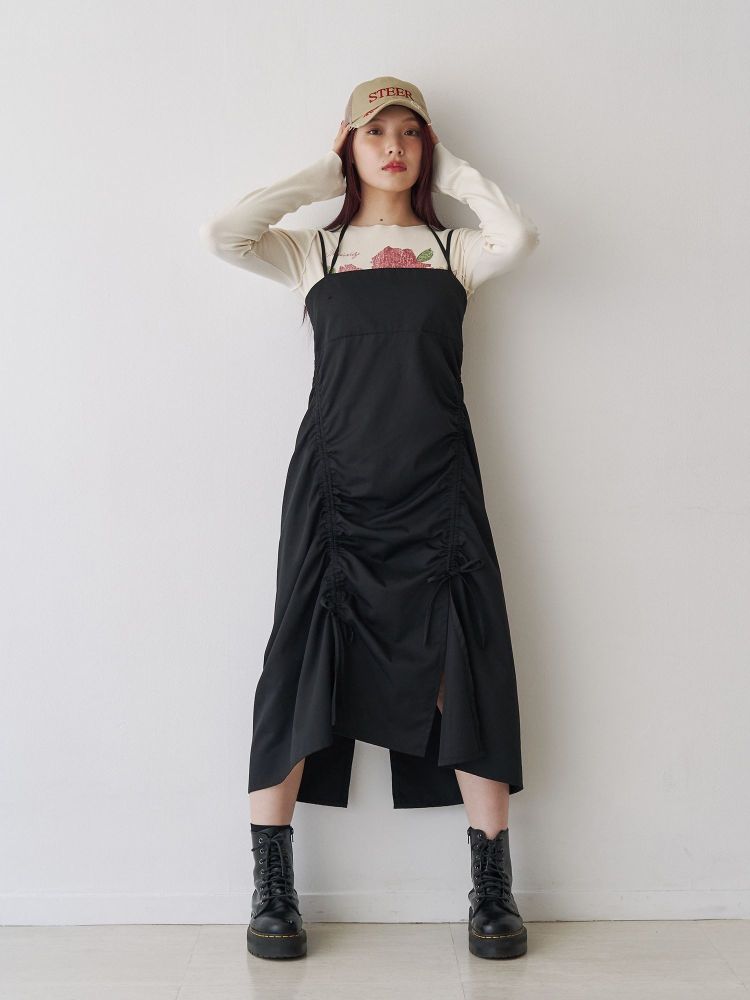 ジュエティ jouetie イレギュラーギャザーキャミワンピース