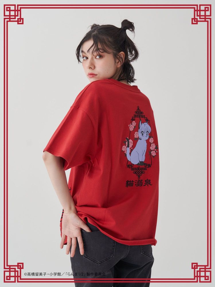ジュエティ jouetie 【TVアニメ『らんま1/2』jouetie】チャイナグラフィックTシャツ （レッド） レッド