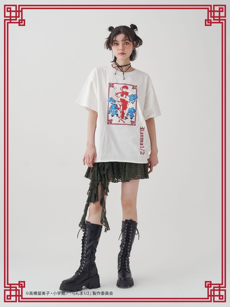 ジュエティ jouetie 【TVアニメ『らんま1/2』jouetie】チャイナグラフィックTシャツ （レッド） レッド