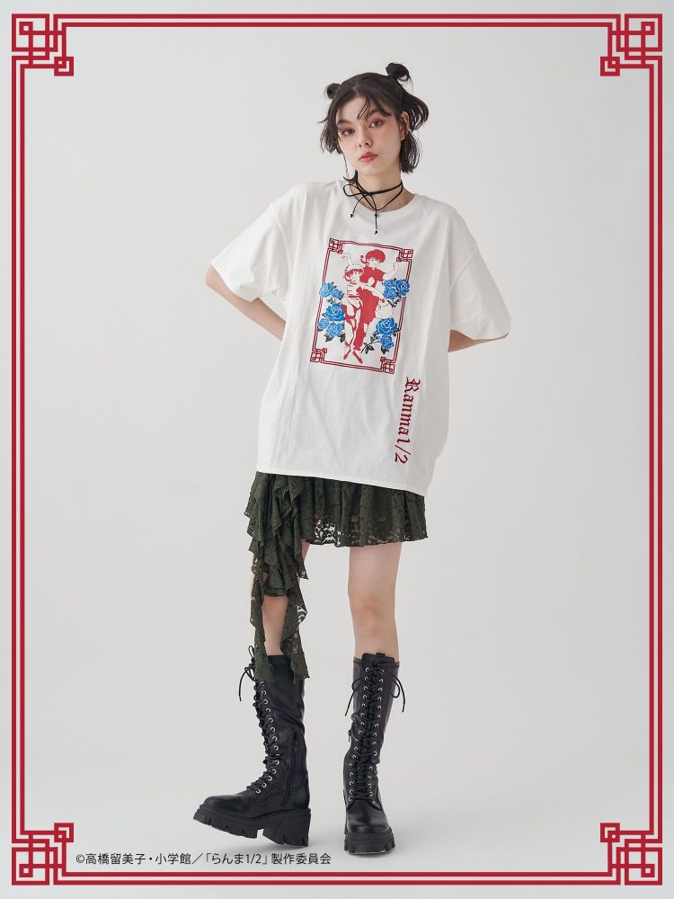 ジュエティ jouetie 【TVアニメ『らんま1/2』jouetie】チャイナグラフィックTシャツ （レッド） レッド
