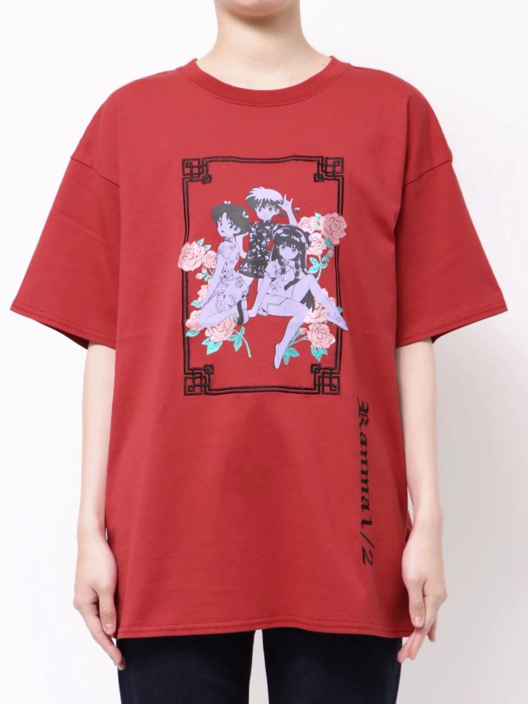 ジュエティ jouetie 【TVアニメ『らんま1/2』jouetie】チャイナグラフィックTシャツ （レッド） レッド