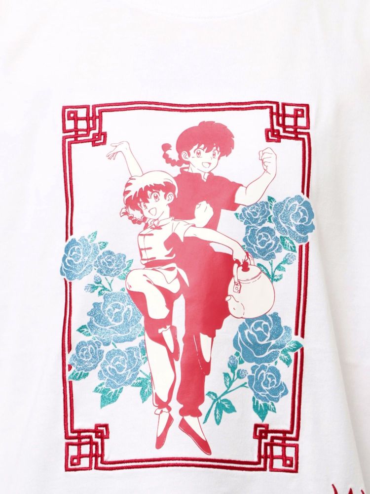 ジュエティ jouetie 【TVアニメ『らんま1/2』jouetie】チャイナグラフィックTシャツ （レッド） レッド