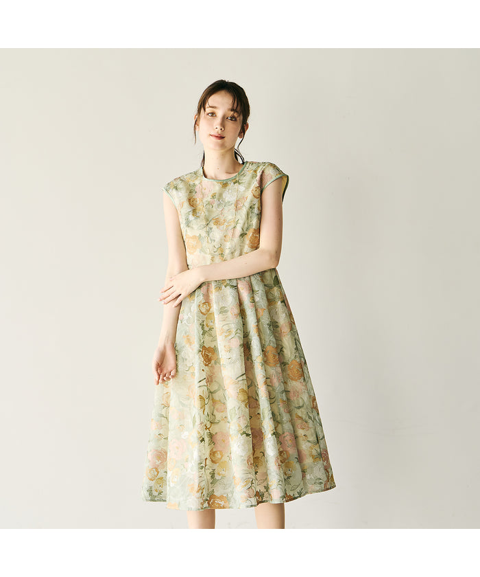 オーディア ミューズ Audie a Muses アールヌーボー調刺繍ワンピース （グリーン） グリーン