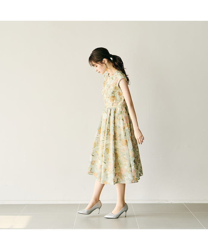 オーディア ミューズ Audie a Muses アールヌーボー調刺繍ワンピース （グリーン） グリーン